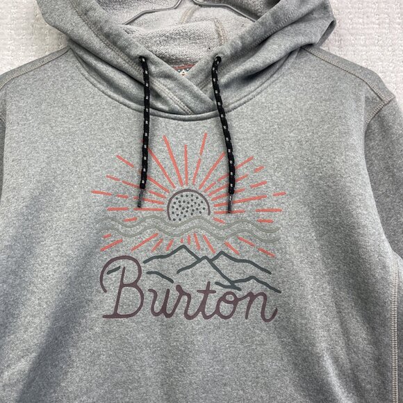 Burton Hoodie Sweatshirt Men's Size Medium Gray Mountain / Sun Rise Doodle Read - Picture 7 of 15